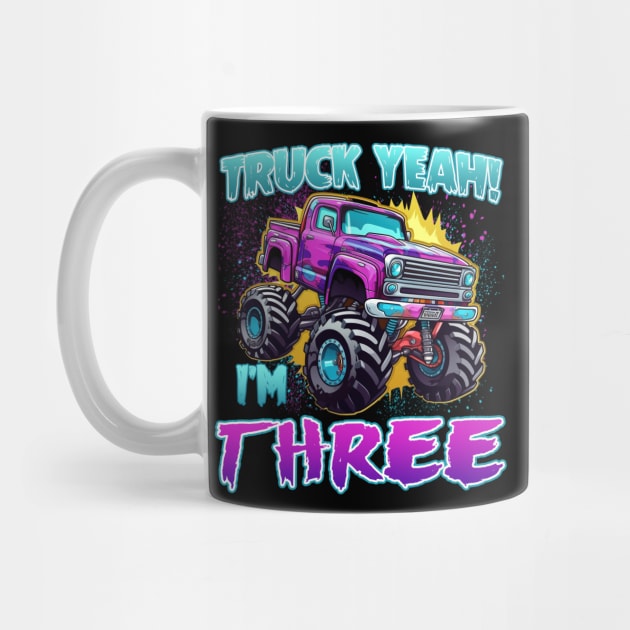 Truck yeah Birthday Tee Three year old Girl Tee Monster Truck Birthday Country Birthday Kids by ttao4164